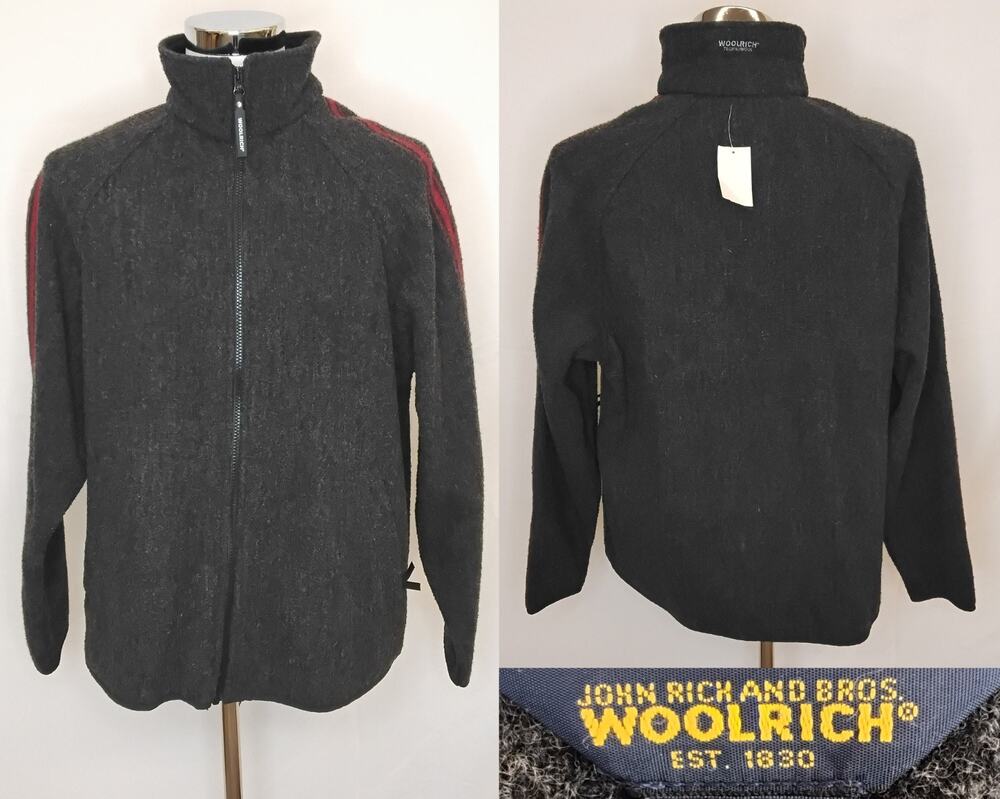 Woolrich Men's Voyager Jacket Large Stripe Grey/Red Full Zip NWT #Z5767